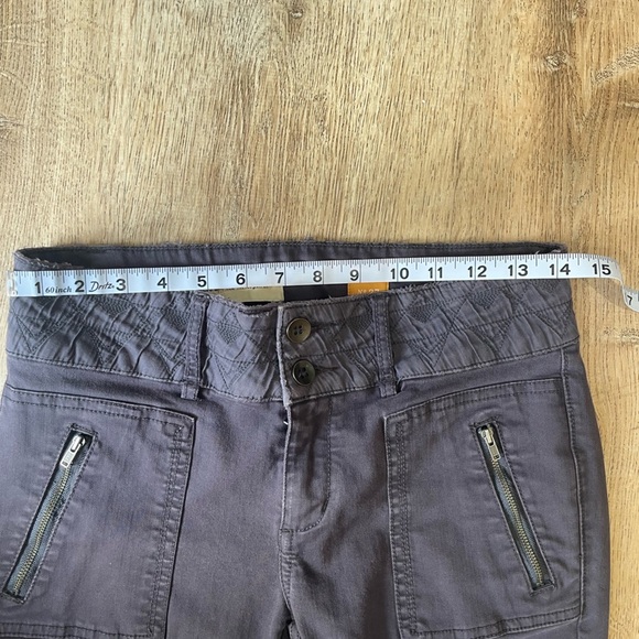 Pilcro and the Letterpress Moto Zip Utility Pants 27 Gray Anthro Cargo Skinny - Picture 7 of 8